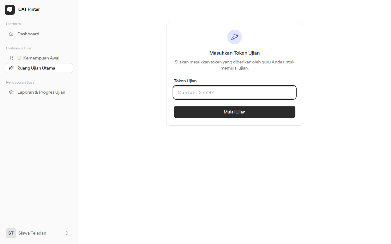Masukkan Token Ujian